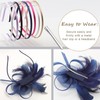 DRESHOW Fascinator Hats for Women Pillbox Hat with Veil Headband