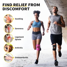 CAMBIVO ELITE Knee Brace for Women & Men with Side Stabilizers, Patella Gel Pads Brace for Meniscus Tear for Maximum Knee Pain Support (Gray, X-Large)