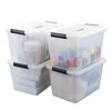 Readsky 4-Pack Clear Plastic Storage Latch Bin with Lids and