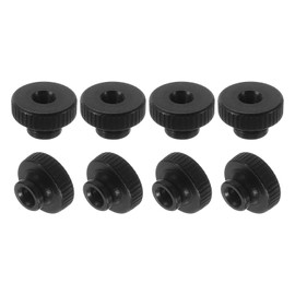 QUARKZMAN Knurled Thumb Nuts, 12 Pieces M3 Carbon Steel Nut with High Head and Through Hole for 3D Printer Parts, Black