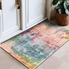 Rugshop Contemporary Distressed Abstract Washable Non Slip Area Rug 2'