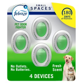 Febreze Small Spaces Air Freshener Heavy Duty Pet Odor Fighter, 4ct, 30ml