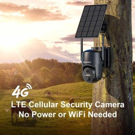 MOJUMORE No WiFi Security Camera, 4G LTE Cellular Security Camera, 4G LTE Outdoor Camera Wireless, 360° Full View, 2K Color Night Vision, Two-Way Talk, Smart Motion Detection, Built-in SIM Card