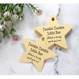 Star Shaped Tags for Baby Shower - Twinkle Twinkle Little Star What a Lovely Guest You Are - 20pc (Antique Gold)
