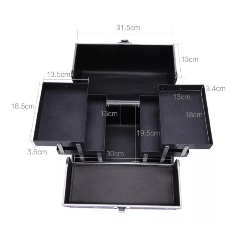 Cases Plus Cosmetiquera Neceser Profesional Refuerzo De Aluminio Llave