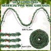 Jutom 50 FT Christmas Artificial Pine Wire Garlands with Red