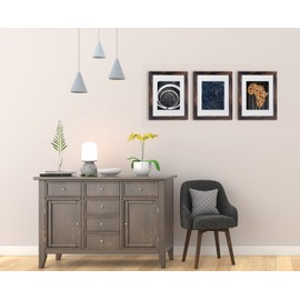 Scholartree brown 11x14 Picture Frame set of 3,Display 11x14 without Mat or 8x10 with Mat，Wall Gallery Photo Frames