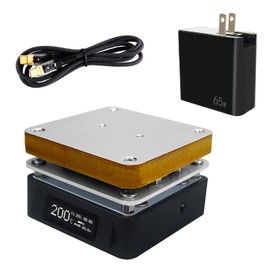 SEQURE Mini Soldering Hot Plate, 25V 95W OLED Electric Preheat Soldering Station, Rework Heater Lab 55MM x 55MM Plate (T55 + PD65W Power Supply + 100W 5A Fast Charging Cable)