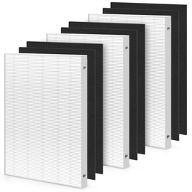 Zouhwaso 3+6 Aera Max 200 HEPA Filter Replacement Compatible with Fellowes AeraMax 190 200 DX55 pur-ifiers True HEPA Air Filter Part# 9287101 9324101, 3x H13 True HEPA and 6x car-bon Pre-Filter