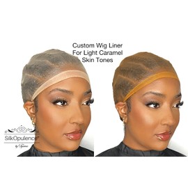 Silkopulence Luxury Wig Box and Wig Cap Set for Light Caramel Skin Complexions (LIGHT SADDLE COLOR + 10 Caps) | Quality Wig Cap + Wig Box