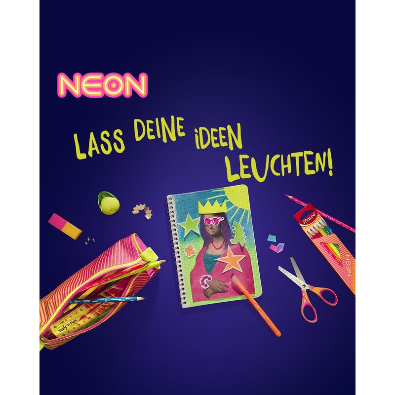 Maped - School Set Neon 5 Pieces - School Supplies
