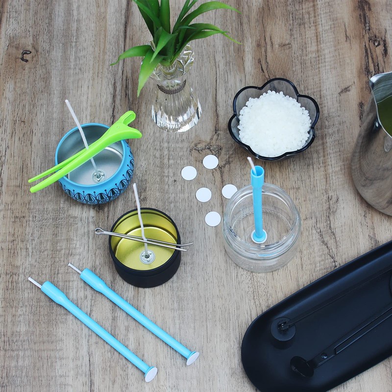 CandMak Candle Wick Kit, 60 Cotton Candle Wicks with Candle
