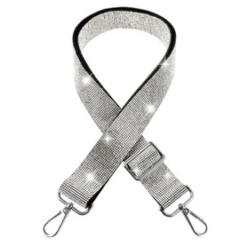 ANNASAMDO Breiter Schultergurt, Verstellbarer Strass Tragegurt Ersatz Gürtel Schulterriemen Taschengurt für Umhängetasche Handtasche, Damen, Herren (Längenverstellbarer 68.5-129.5 cm, 4 cm Breit)