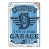 wtf | Grandad's Garage - Blue | Sticky Pads - Metal Wall Sign Plaque Art Inspirational