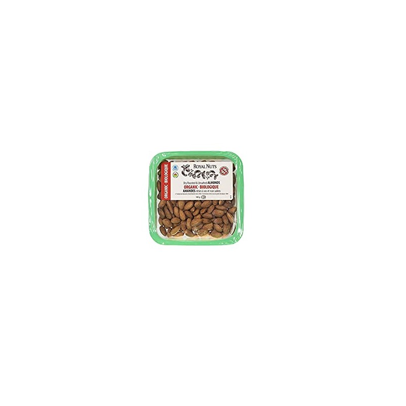 ROYAL NUTS Organic Almonds no Salt, 185 Grams