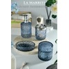 LaMarriti Blue Bathroom Accessories Set, 4 Pack Clear Glass Bathroom