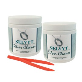 2-8oz Selvyt Sterling Silver 925 Jewelry Coin Cleaner Ezest Jar w/Tweezer Kit