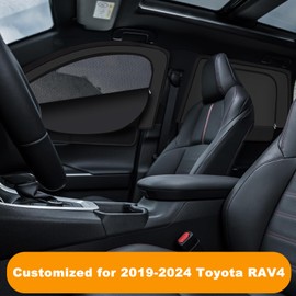 XCBYT 2019-2024 RAV4 Window Shades - Full-Coverage Car Window Covers for Side Windows, Sock-Style Privacy Sun Shade Covers Entire Window for Breastfeeding, Sleeping, Camping
