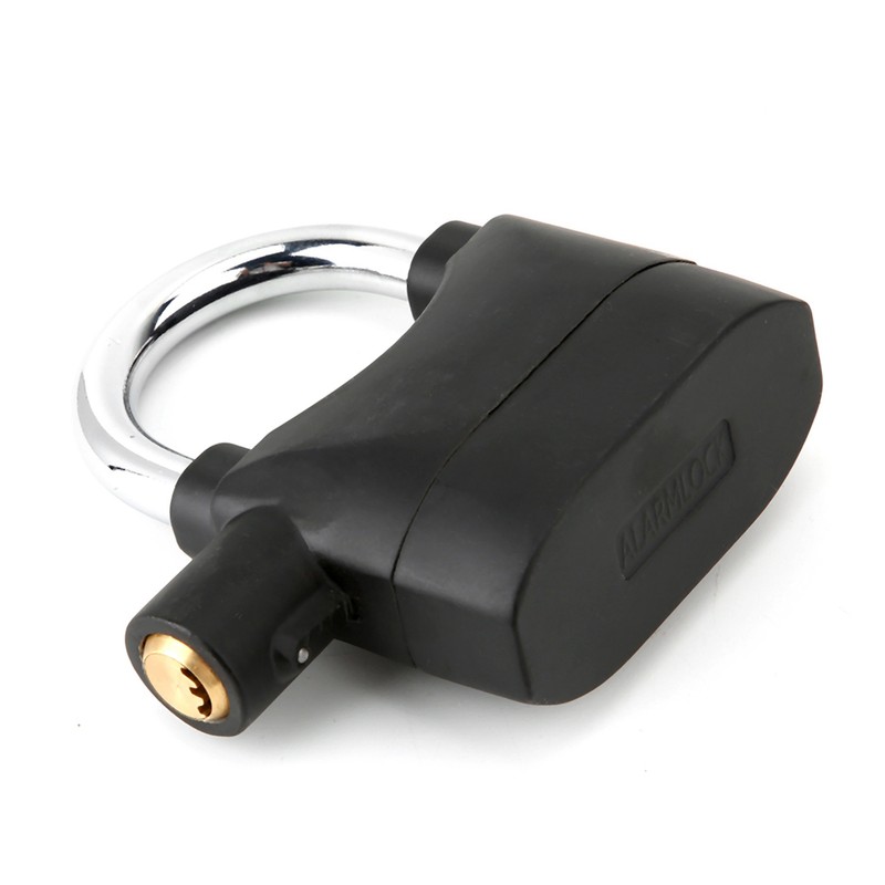 Black Anti Theft Security Padlock Waterproof Siren Alarm Lock for