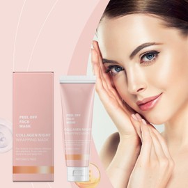 Collagen Night Wrapping Mask, Collagen Mask, Overnight Collagen Mask, Face Collagen Mask, Elasticity and Moisturising, Hydrolyzed Collagen for Glowing Skin, 75 ml