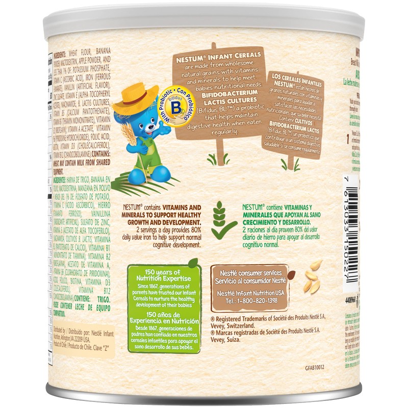 Nestle Nestum Infant Cereal Wheat and Fruits, 9.5 Ounce (Pack