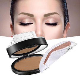 Juego de sellos para cejas en polvo, kit de sellos para cejas de larga duración y fácil uso, maquillaje de cejas natural de forma delicada (5 marrón  