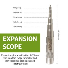 GOLDMAN SERVICE Copper Tube Strike Expander, 5 Diameters - Manual Hole Punch Tool for Plumbers, Metallurgical Industries, Air Conditioning, Heating, Gas, Refrigeration - Chrome Steel