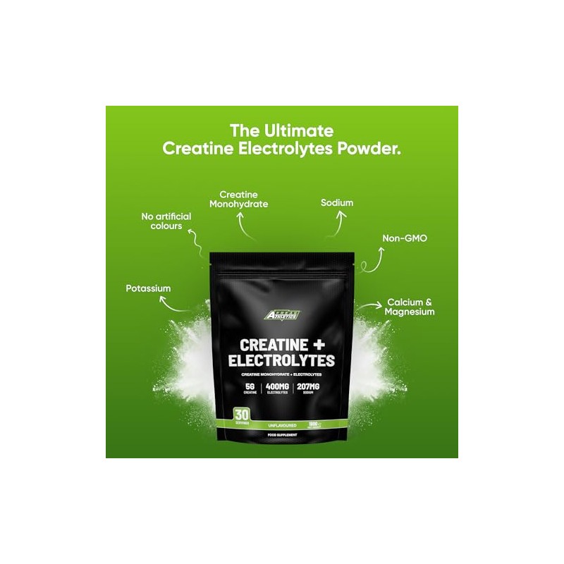 Freak Athletics Creatine Powder + Electrolytes Powder - Unflavoured, 180g