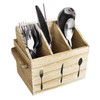 Ikee Design Wooden Silverware Holder Flatware Utensil Caddy with Handles