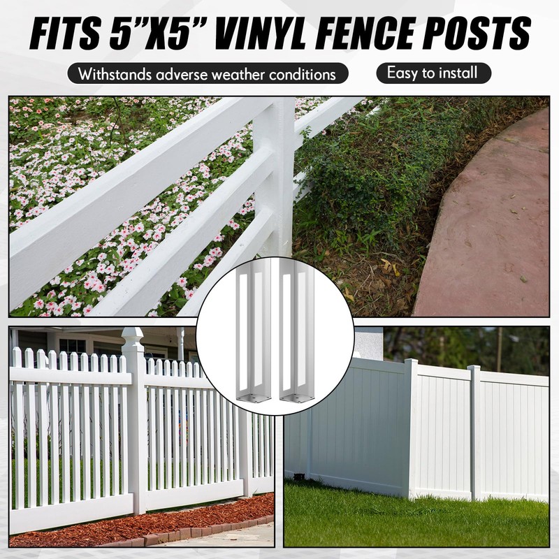 Hicarer 2 Sets 5" x 5" x 48" Vinyl Fence