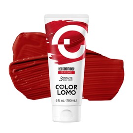 COLORLOMO Semi Permanent Hair Color - 6 oz Color Depositing Conditioner with Shea Butter & Almond Oil- Color Conditioner Depositing Hair Mask - Vegan, Paraben, Ammonia & Sulfate Free -Red