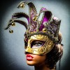 ILOVEMASKS Jester Joker Costume Venetian Half Face Masquerade Party Mask