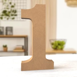Aruatu 12 Inch Balsa Wooden Numbers Unfinished Wood Numbers for Wall Decor Decorative Standing Numbers Large Numbers for Wall Decoration for Craft Home Party Projects (1)