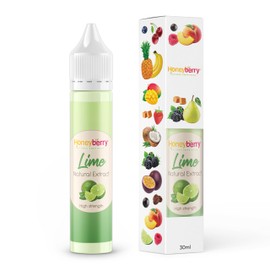 HONEYBERRY Natural Lime Extract 30ml – Professional-Grade Highly Concentrated Flavouring Essence – Pure Liquid Extract for Baking, Cooking, Drinks & More – No Artificial Additives (30ml, Lime)