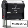 Vivid Stamp Wonderful Smiley Face Self Inking Rubber Stamp (Black