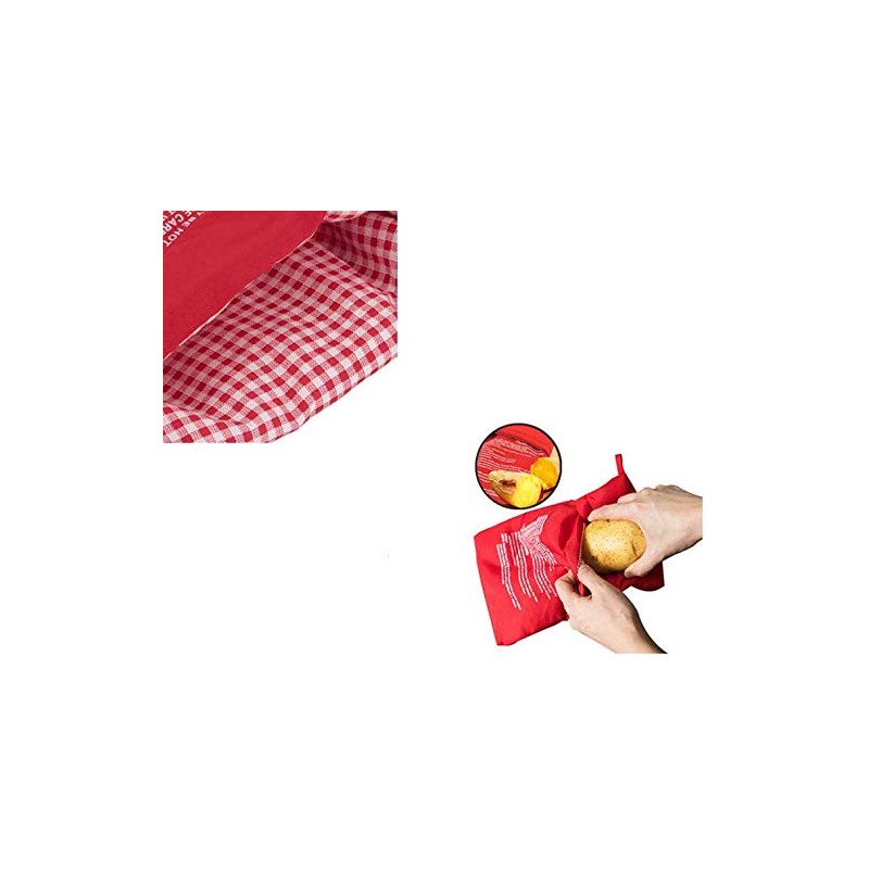 4 Pack Red Microwave Potato Bag Reusable Potato Pouch Cooker