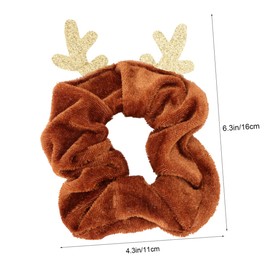 minkissy 1pc Christmas Bowel Hair Ties for Women Wow Elastics Ring Cloth Hair Ropes Antler Hairband Woman's Hair Accessories Stretchy Hair Ropes Elk Hair Ropes Coffee Fabric