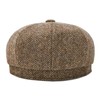 BOTVELA Men's 8 Panel Wool Blend Newsboy Flat Cap Herringbone