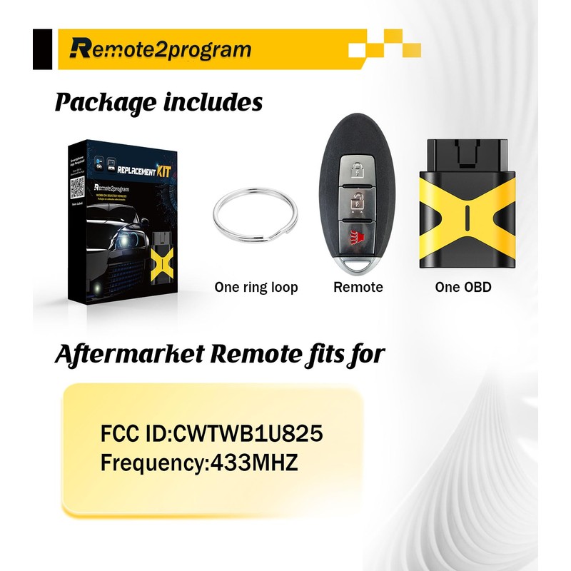 Remote2program DIY Programming Smart Car Remote Control Replacement for 2009-2010