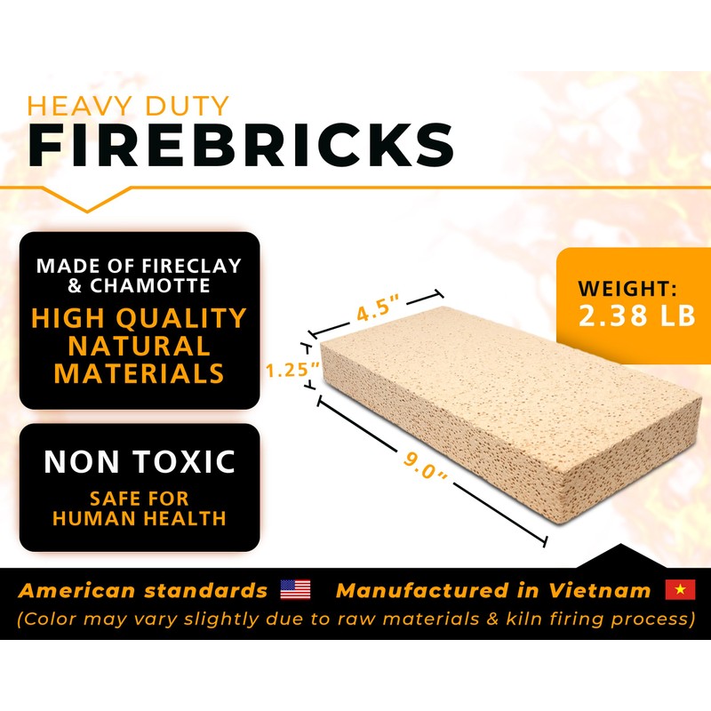 GIRtech USL Insulating Fire Bricks 2500F Pack of 6 Firebricks