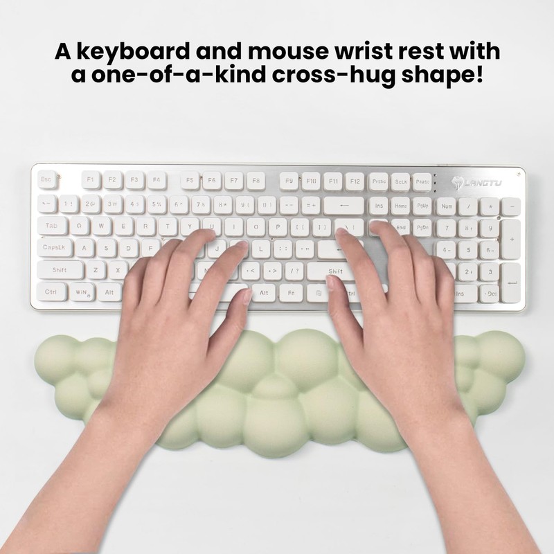 Ergonomic Memory Foam Cloud Keyboard Wrist Rest - Green Support