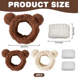 2 Pieces Plush Tie-Tie And 1 Pair Of Wrist Straps, Cute Headband, Elastic Headband, Absorbent Headband, Face Wash Accessories.