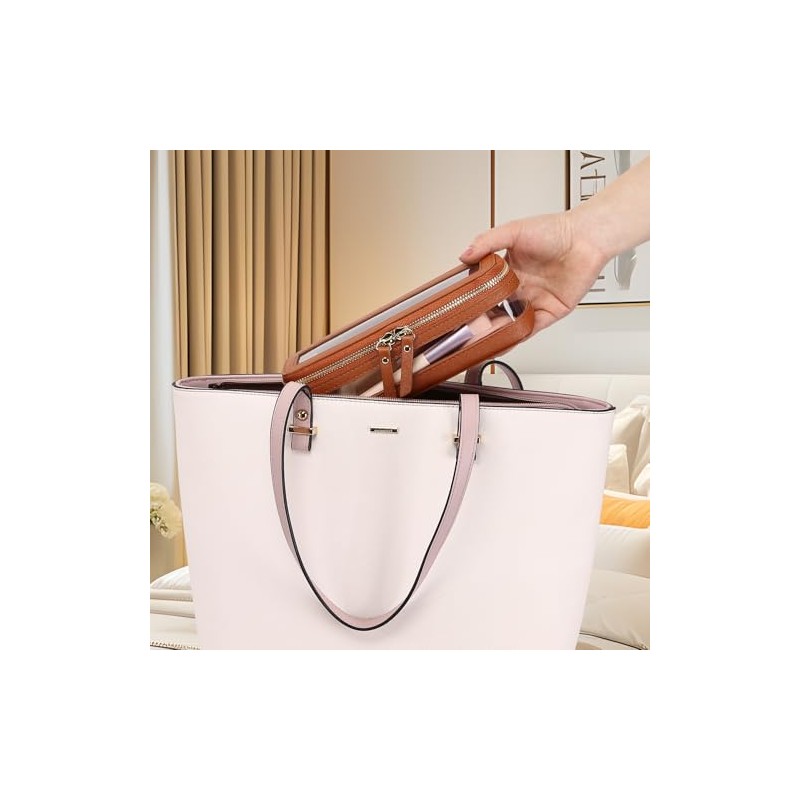 Pinkmik - Bolsa de maquillaje transparente para maquillaje, bolsa de