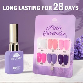EBANKU 6 Pcs Pink Gel Nail Polish Set, 15ML Same Color Same Bottle White Purple Soak Off Gel Nail Polish Kit Nail Art Manicure Gifts for Women