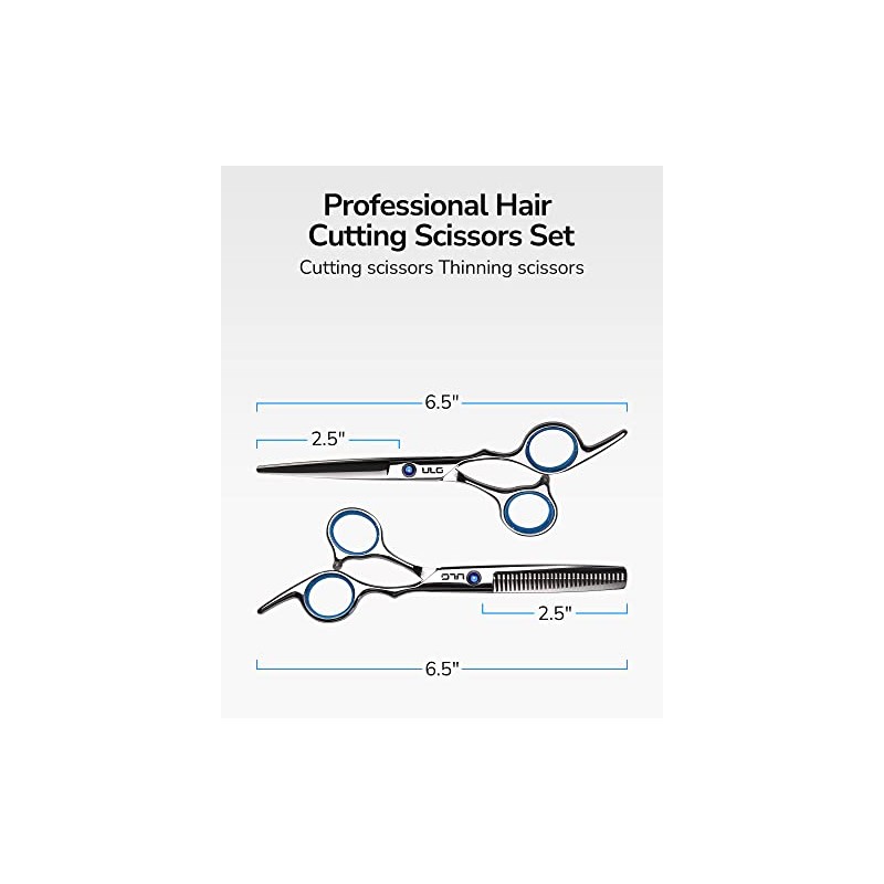 ULG Hair Cutting Scissors, Thinning Scissors Set, Professional Hairdressing Texturing
