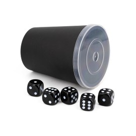 WeLoveDice DiceCupFlex Flexible Dice Cup with Lid Including 5 Dice & Block Made in Germany