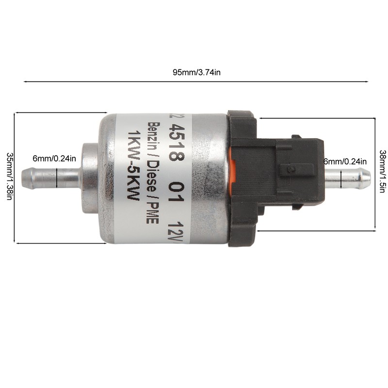 12V 22ml Heater Fuel Pump Heat Resistant Low Noise Fuel