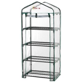 Gardman R687 4-Tier Mini Greenhouse, 27" Long x 18" Wide x 63" High,Black