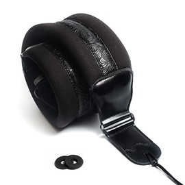 Guitar Strap For Bass, Electric & Acoustic Guitar, Strap Locks Included (Padded Leather Print), LMR00_030, One Size, Padded Leather, One Size