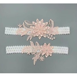 2 Pieces Garter for Wedding Flower Lace Wedding Garter Elastic Wedding Garter Bridal Garter for Brides Bridesmaids Weddings Bridal Accessories -Red